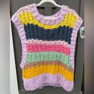 Little Lies Pink and Yellow Knit Sweater